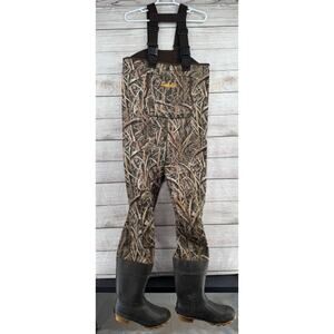 Cabela's Neoprene Boot-Foot Chest Waders Mens 10R Mossy Oak Blades Camouflage